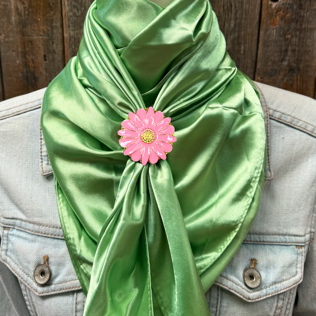 35X35" Solid Lime Wild Rag / Scarf WRS26 - Western Concho Wild Rag Slides - Assorted