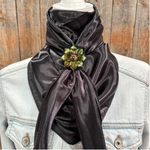35X35" Solid Black Wild Rag / Scarf WRS4 - Western Concho Wild Rag Slides - Assorted