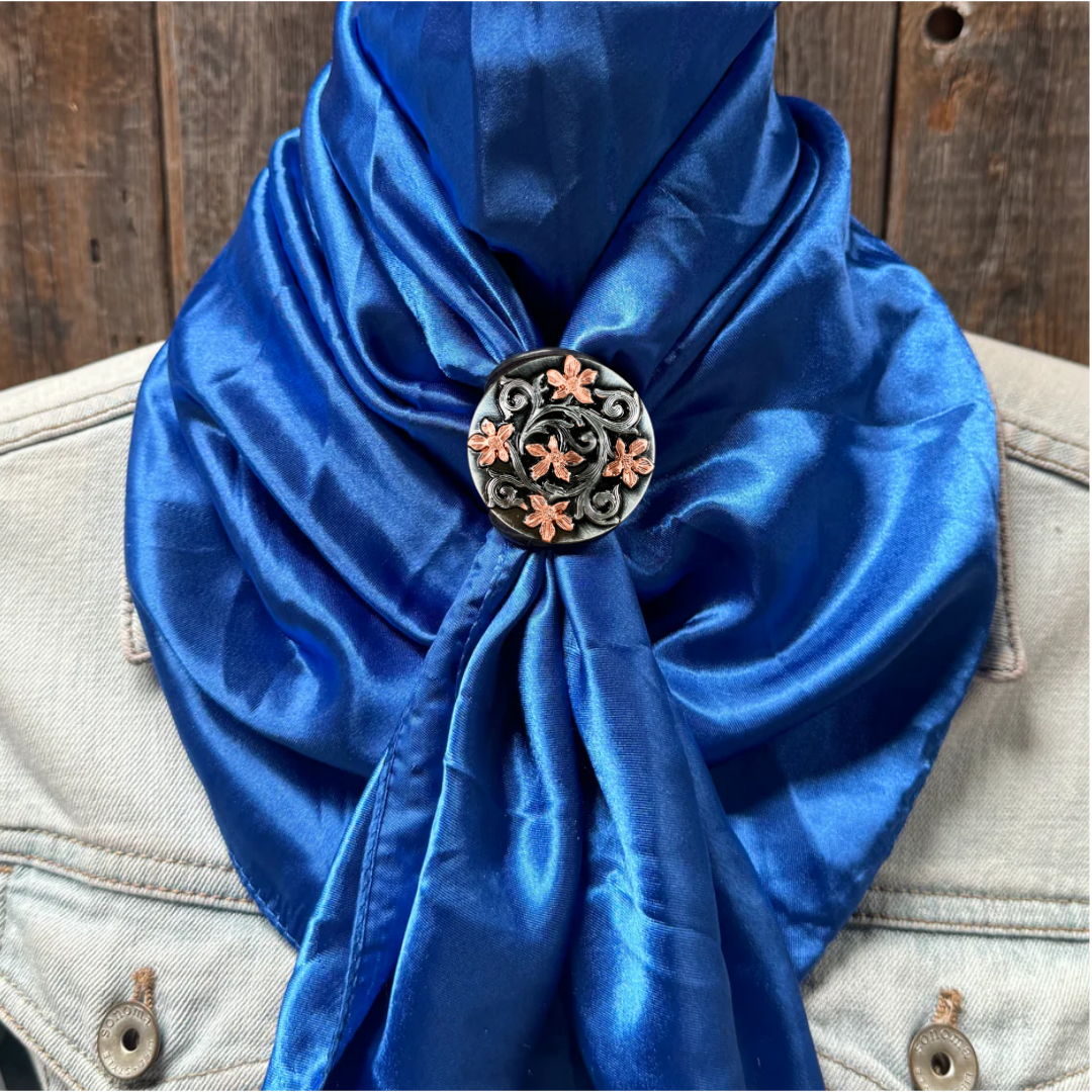 35X35" Solid Electric Blue Wild Rag / Scarf WRS17 - Western Concho Wild Rag Slides - Assorted