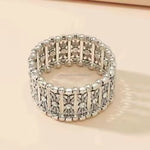 Western Silver Leaf and Bead Fashion Bracelets  - Clear