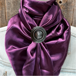 35X35" Solid Plum Wild Rag / Scarf WRS21 - Western Concho Wild Rag Slides - Assorted