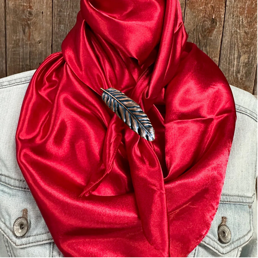 35X35" Solid Electric Red Wild Rag / Scarf WRS10 - Western Concho Wild Rag Slides - Assorted
