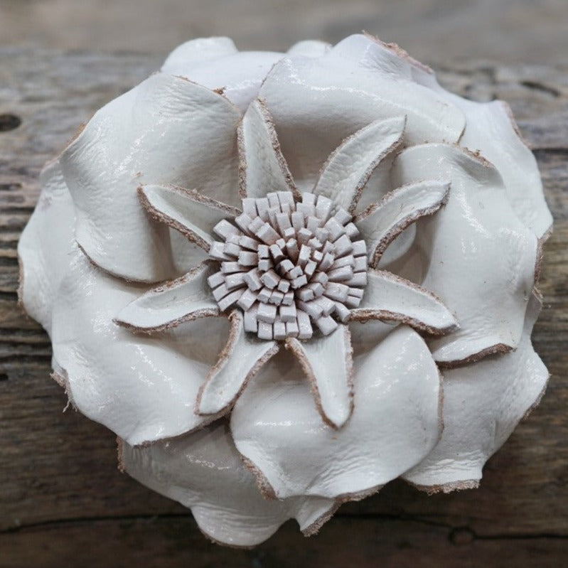 Hand Painted Leather Flowers - Gardenias