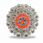 Bright Silver Neon Orange - AB Crystal Conchos | Sizes 1"- 3" | Buckles | Saddle Set | Leather Rosettes | Slide
