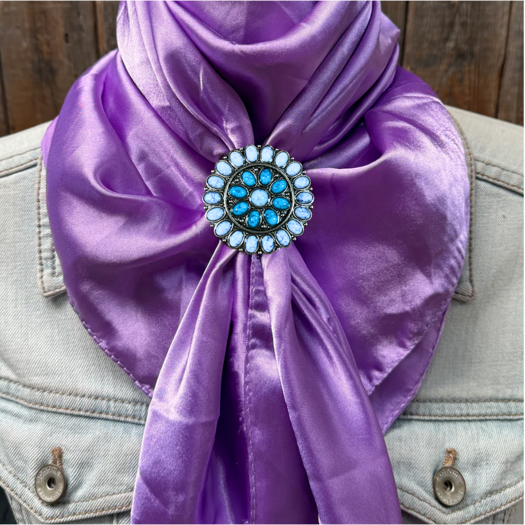 35X35" Solid Lavender Wild Rag / Scarf WRS13 - Western Concho Wild Rag Slides - Assorted