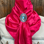35X35" Solid Hot Pink Wild Rag / Scarf WRS25 - Western Concho Wild Rag Slides - Assorted