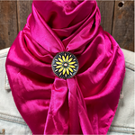 35X35" Solid Fuchsia Wild Rag / Scarf WRS12 - Western Concho Wild Rag Slides - Assorted