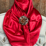 35X35" Solid Electric Red Wild Rag / Scarf WRS10 - Western Concho Wild Rag Slides - Assorted