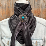 35X35" Solid Black Wild Rag / Scarf WRS4 - Western Concho Wild Rag Slides - Assorted