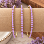 Matte Purple Rhinestone Western Fashion Bracelet 3 pcs Set