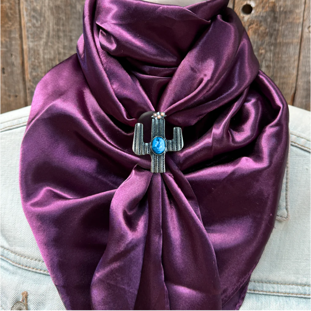 35X35" Solid Plum Wild Rag / Scarf WRS21 - Western Concho Wild Rag Slides - Assorted