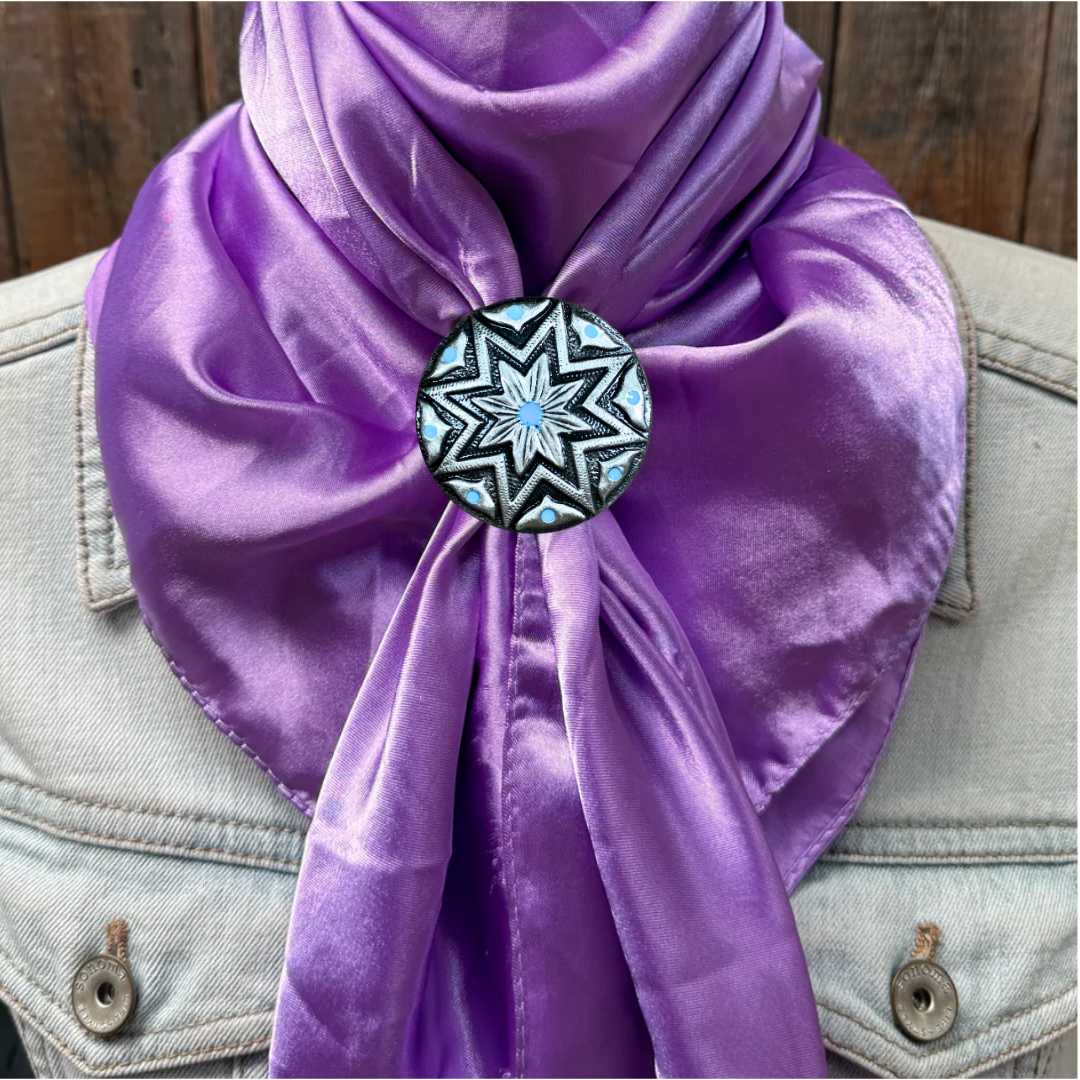 35X35" Solid Lavender Wild Rag / Scarf WRS13 - Western Concho Wild Rag Slides - Assorted