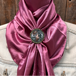 35X35" Solid Rose Wild Rag / Scarf WRS6 - Western Concho Wild Rag Slides - Assorted