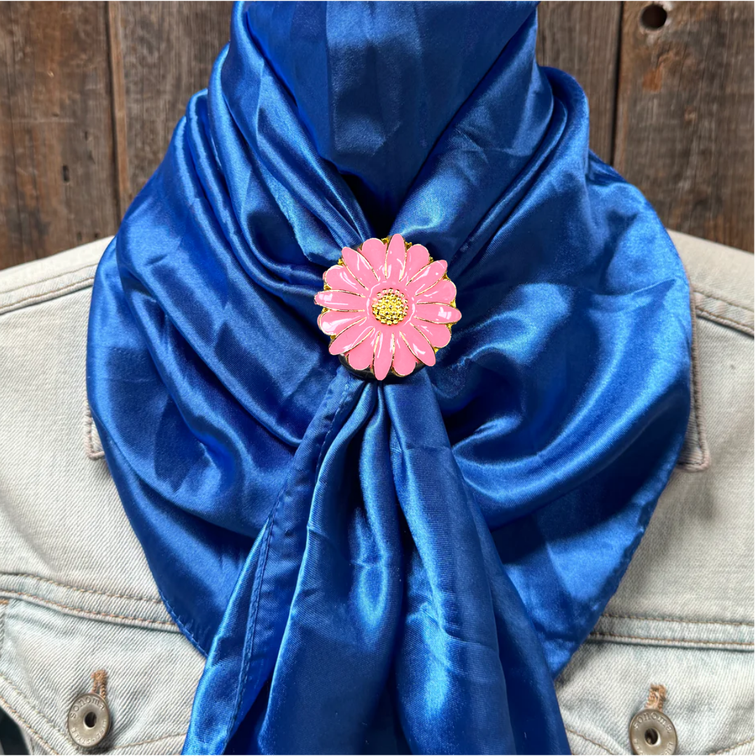 35X35" Solid Electric Blue Wild Rag / Scarf WRS17 - Western Concho Wild Rag Slides - Assorted