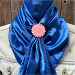 35X35" Solid Electric Blue Wild Rag / Scarf WRS17 - Western Concho Wild Rag Slides - Assorted