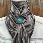 35X35" Solid Silver / Grey Wild Rag / Scarf WRS15 - Western Concho Wild Rag Slides - Assorted