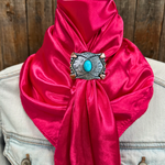 35X35" Solid Hot Pink Wild Rag / Scarf WRS25 - Western Concho Wild Rag Slides - Assorted
