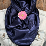 35X35" Solid Dark Blue Wild Rag / Scarf WRS9 - Western Concho Wild Rag Slides - Assorted