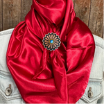 35X35" Solid Electric Red Wild Rag / Scarf WRS10 - Western Concho Wild Rag Slides - Assorted