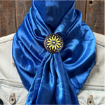 35X35" Solid Electric Blue Wild Rag / Scarf WRS17 - Western Concho Wild Rag Slides - Assorted