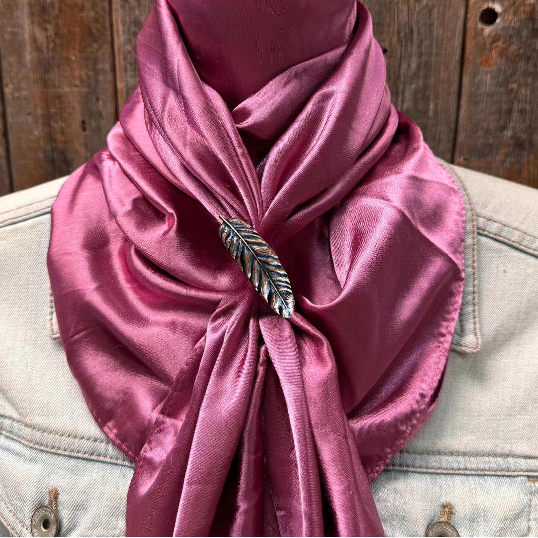 35X35" Solid Rose Wild Rag / Scarf WRS6 - Western Concho Wild Rag Slides - Assorted