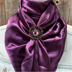 35X35" Solid Plum Wild Rag / Scarf WRS21 - Crystal Concho Wild Rag Slides - Assorted