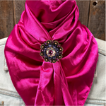 35X35" Solid Fuchsia Wild Rag / Scarf WRS12 - Crystal Concho Wild Rag Slides - Assorted