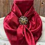 35X35" Solid Burgundy Wild Rag / Scarf WRS14 - Crystal Concho Wild Rag Slides - Assorted