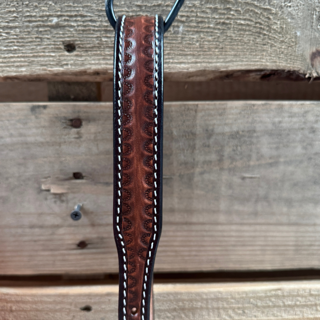 Brown Flower Power Tooled Lariat & Leather Combo Halter