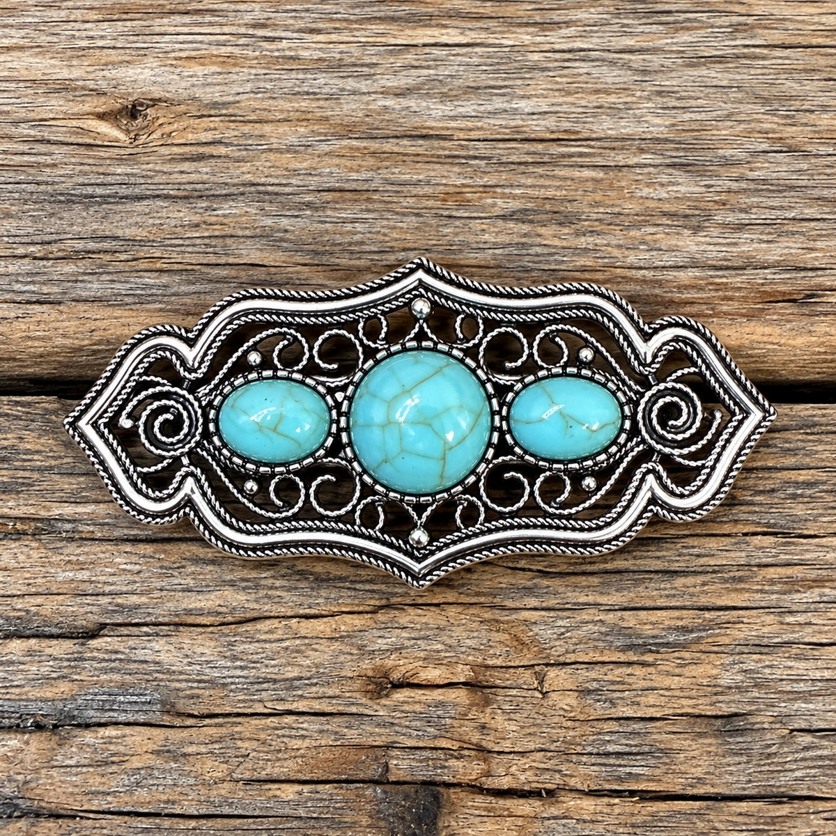 Fashion Turquoise Filigree Hair Clip