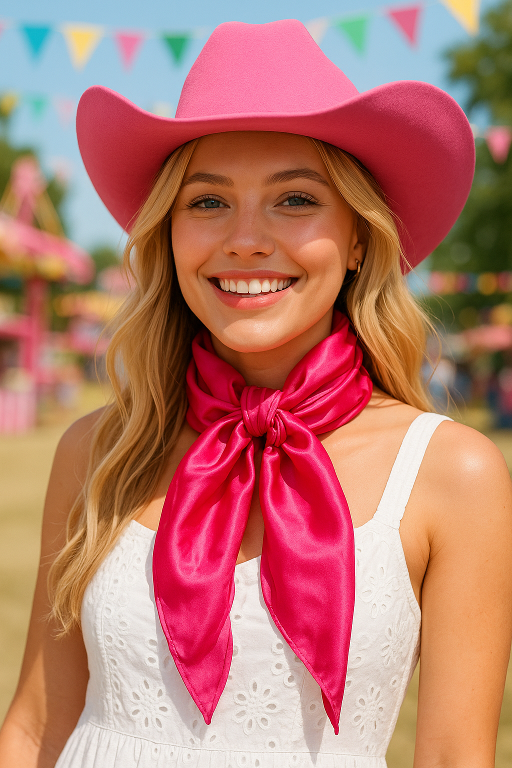 35X35"  Solid Hot Pink Wild Rag / Scarf WRS25