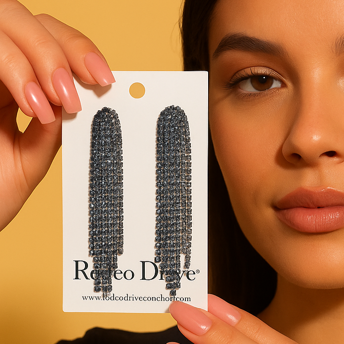 Blue Rodeo Inspired Rhinestone Dangle Fashion Earrings