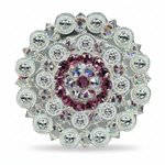 Bright Silver Pink - AB Crystal Conchos | Sizes 1"- 3" | Buckles | Saddle Set | Leather Rosettes | Slide