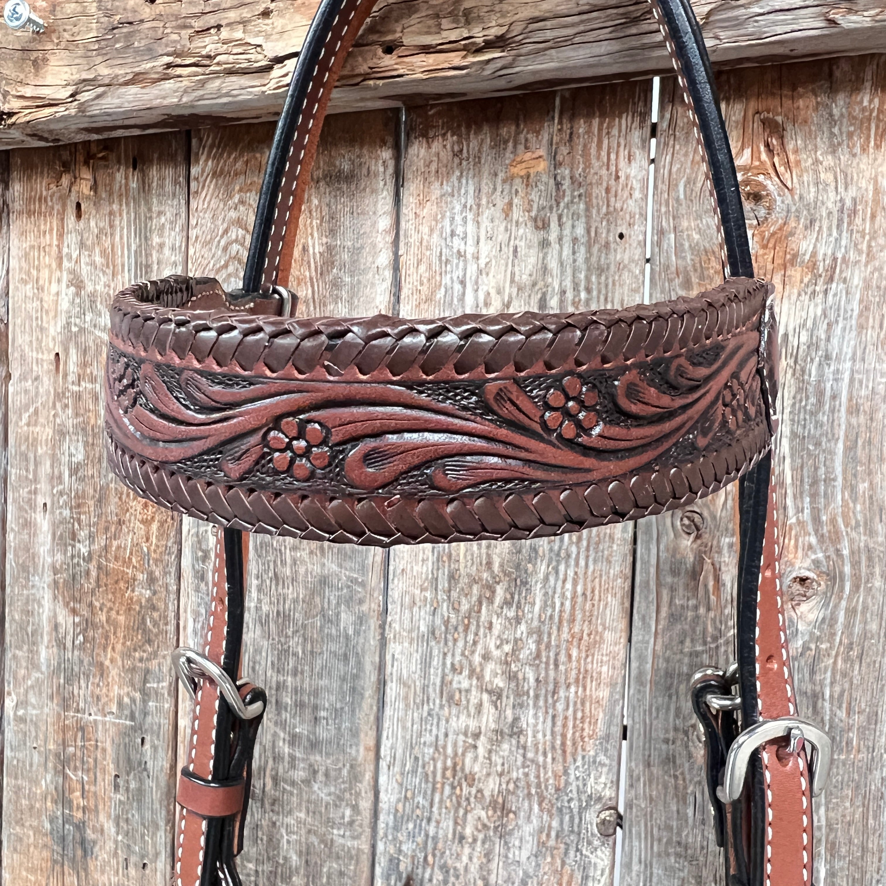 Dark Oil Braided Browband/One Ear Breastcollar Tack Sets