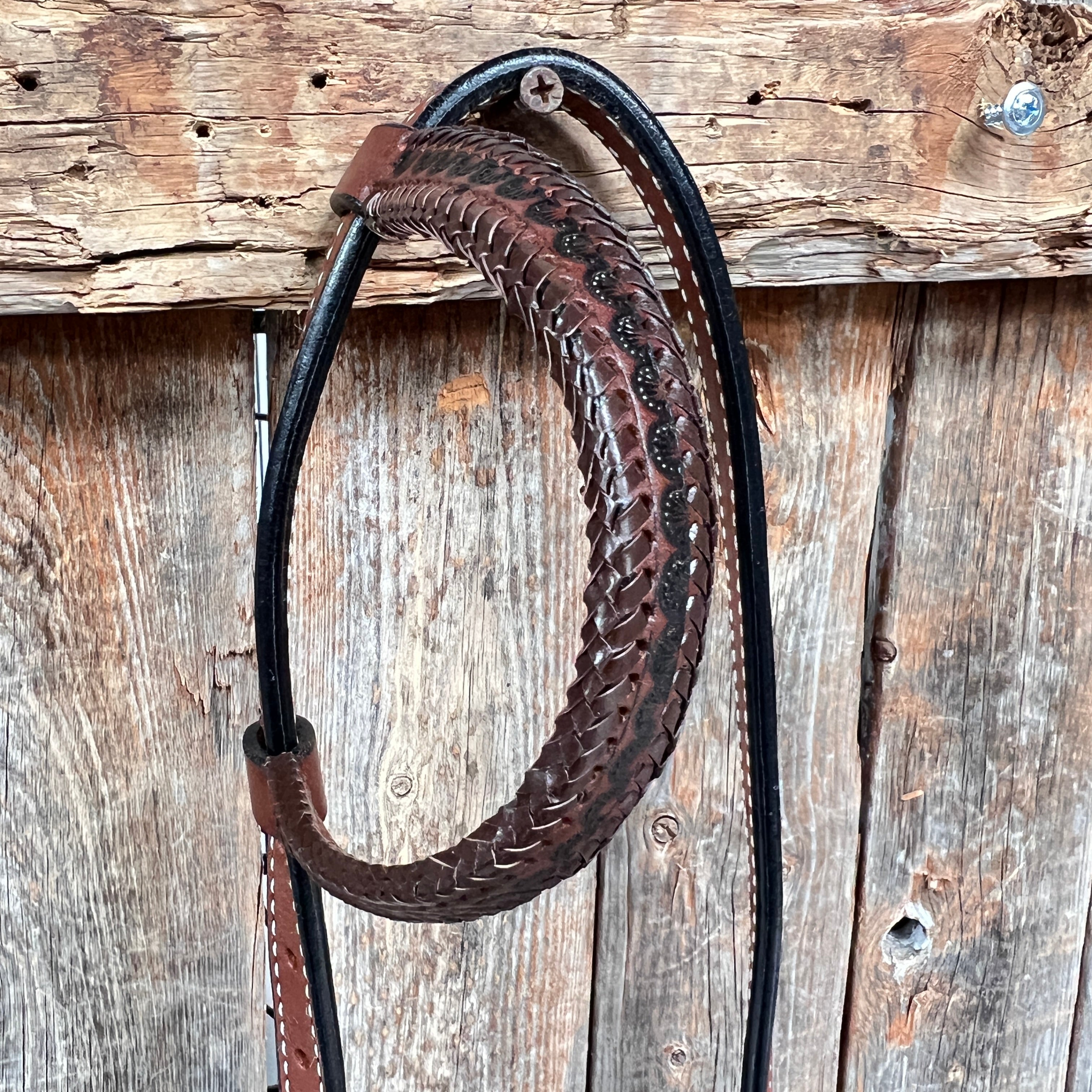 Dark Oil Braided Browband/One Ear Breastcollar Tack Sets