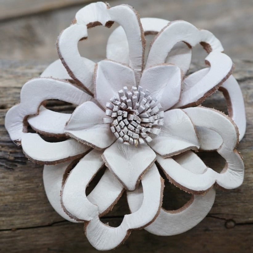 Hand Painted Leather Flowers - Lotus