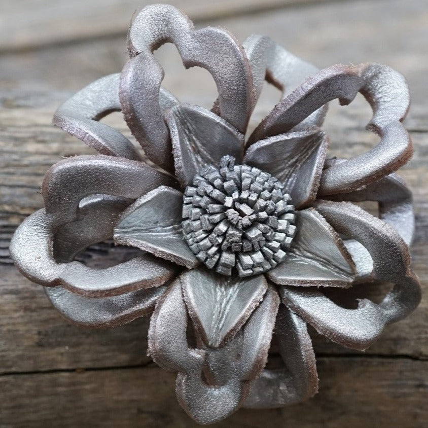 Hand Painted Leather Flowers - Lotus