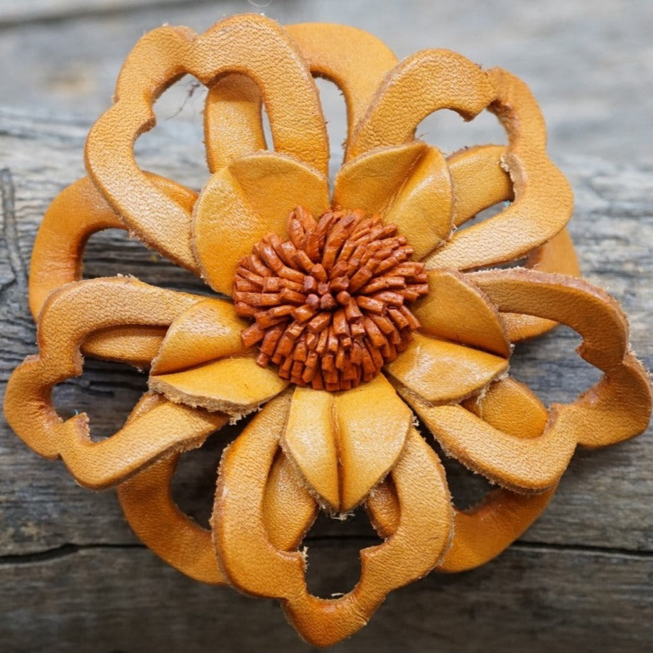 Hand Painted Leather Flowers - Lotus
