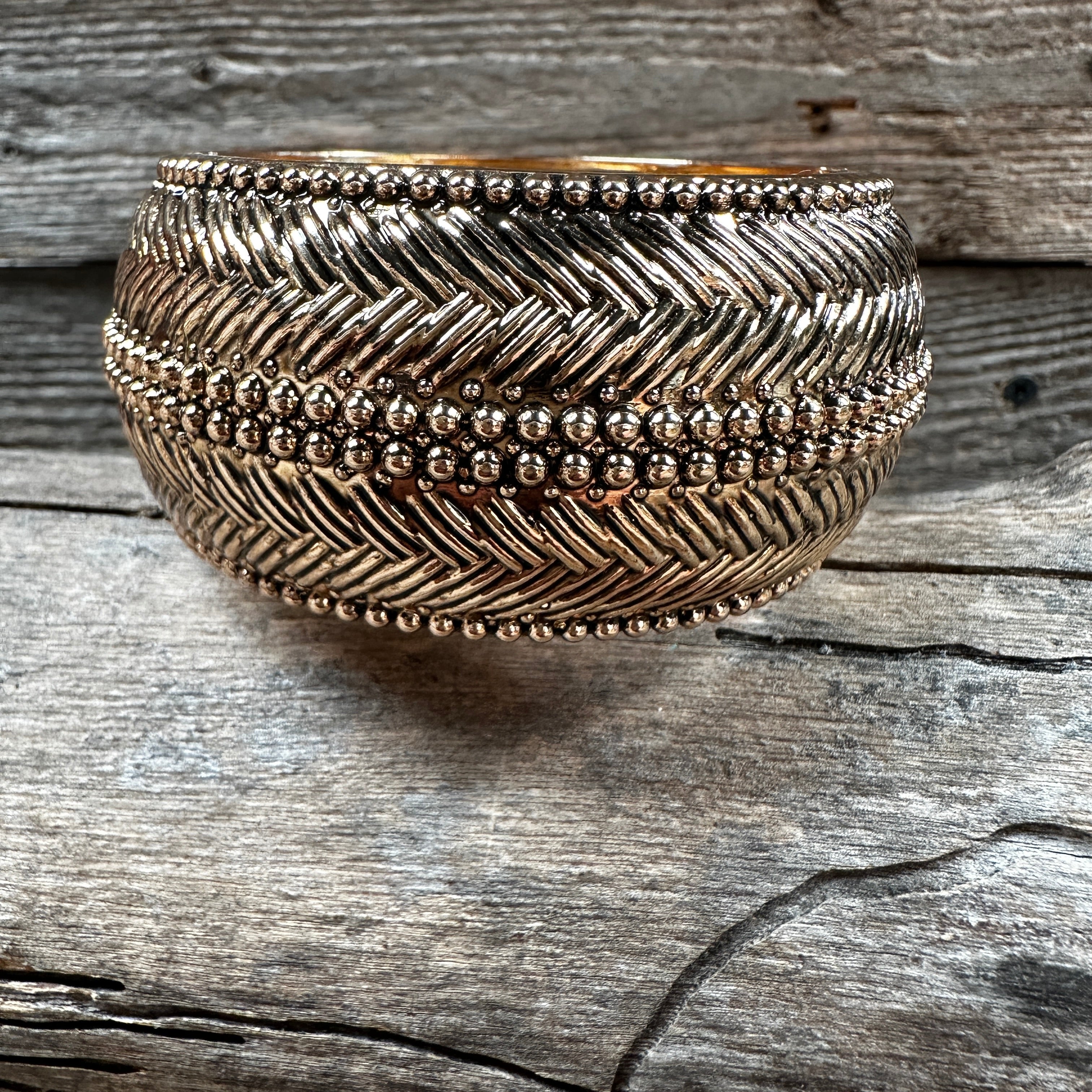 Gold Double Braided Fashion Cuff XI141