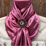 35X35" Solid Rose Wild Rag / Scarf WRS6 - Crystal Concho Wild Rag Slides - Assorted