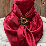 35X35" Solid Burgundy Wild Rag / Scarf WRS14 - Crystal Concho Wild Rag Slides - Assorted