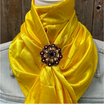 35X35" Solid Yellow Wild Rag / Scarf WRS23 - Crystal Concho Wild Rag Slides - Assorted