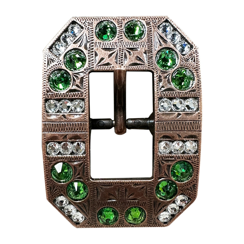 Fern & Clear Copper European Crystal Square Cart Buckle