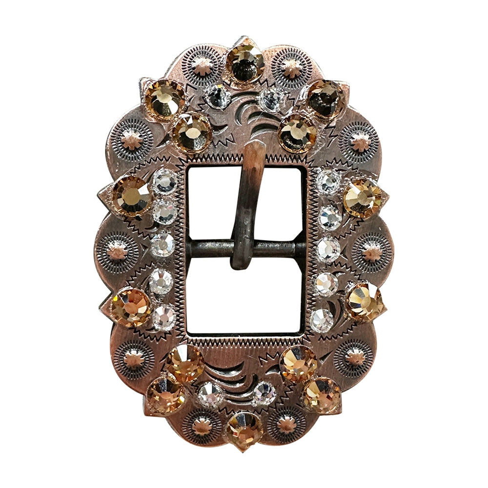 Champagne & Clear Copper European Crystal Cart Buckle