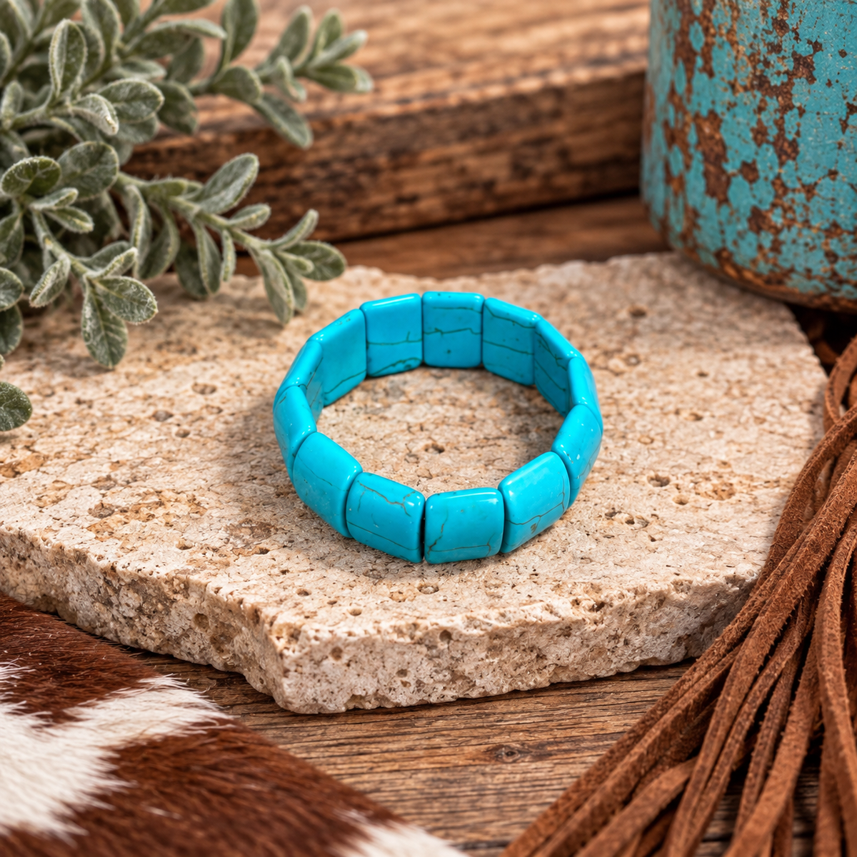 Square Fashion Turquoise Bracelet