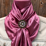 35X35" Solid Rose Wild Rag / Scarf WRS6 - Crystal Concho Wild Rag Slides - Assorted