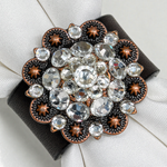 Copper Clear Crystal Concho Napkin Ring #CNR100