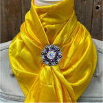 35X35" Solid Yellow Wild Rag / Scarf WRS23 - Crystal Concho Wild Rag Slides - Assorted