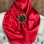 35X35" Solid Electric Red Wild Rag / Scarf WRS10 - Crystal Concho Wild Rag Slides - Assorted
