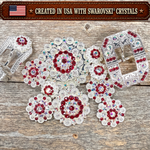 Bright Silver Ruby - AB Crystal Conchos | Sizes 1"- 3" | Buckles | Saddle Set | Leather Rosettes | Slide